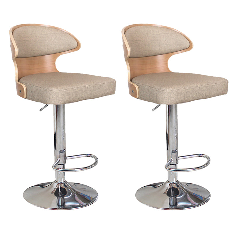 Modern Backrest Liftable Stool Steel Household Bar Stool with Cushion and Pedal