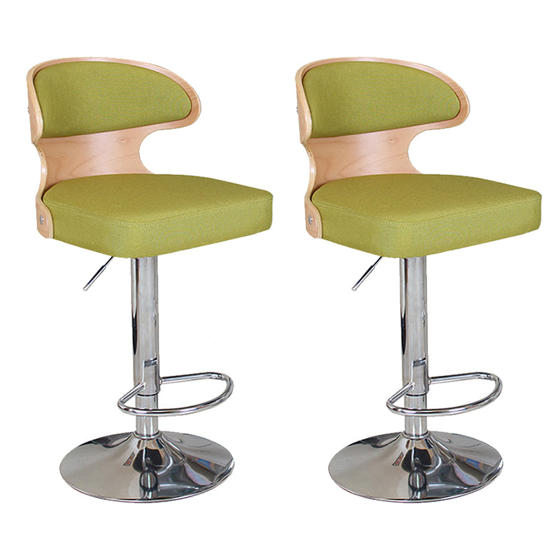 Modern Backrest Liftable Stool Steel Household Bar Stool with Cushion and Pedal