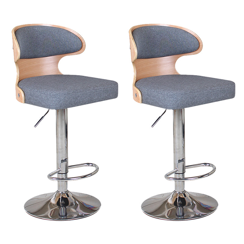 Modern Backrest Liftable Stool Steel Household Bar Stool with Cushion and Pedal