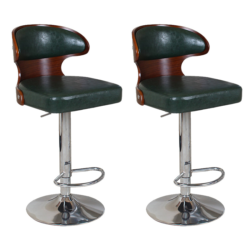 Modern Backrest Liftable Stool Steel Household Bar Stool with Cushion and Pedal