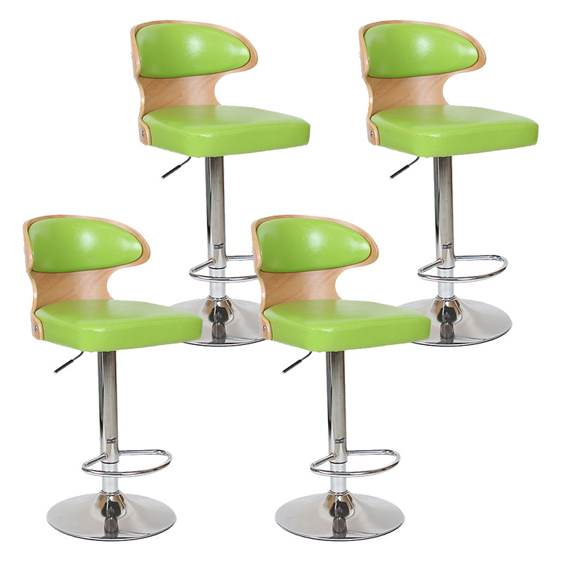 Modern Backrest Liftable Stool Steel Household Bar Stool with Cushion and Pedal