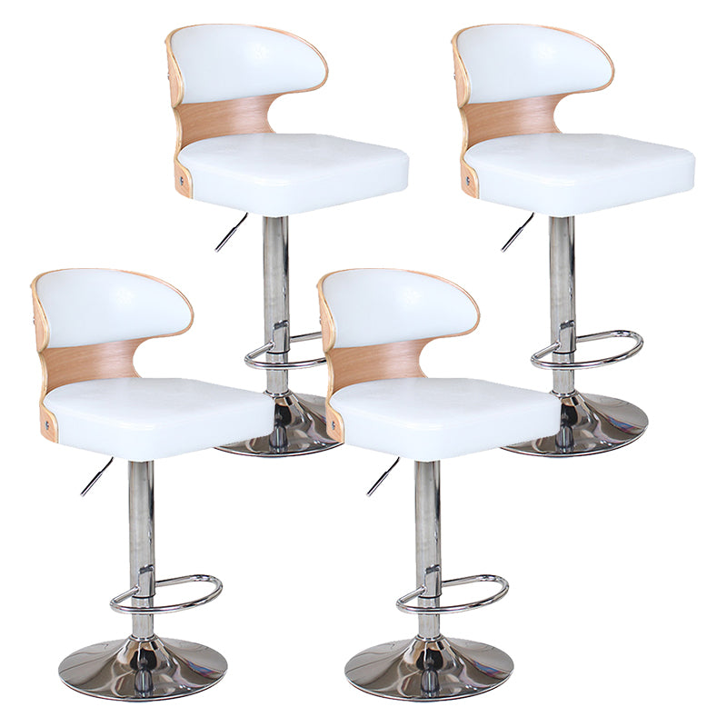 Modern Backrest Liftable Stool Steel Household Bar Stool with Cushion and Pedal