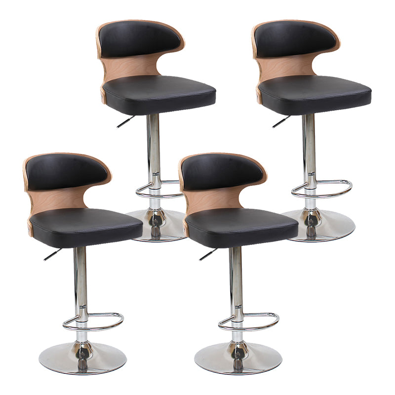 Modern Backrest Liftable Stool Steel Household Bar Stool with Cushion and Pedal