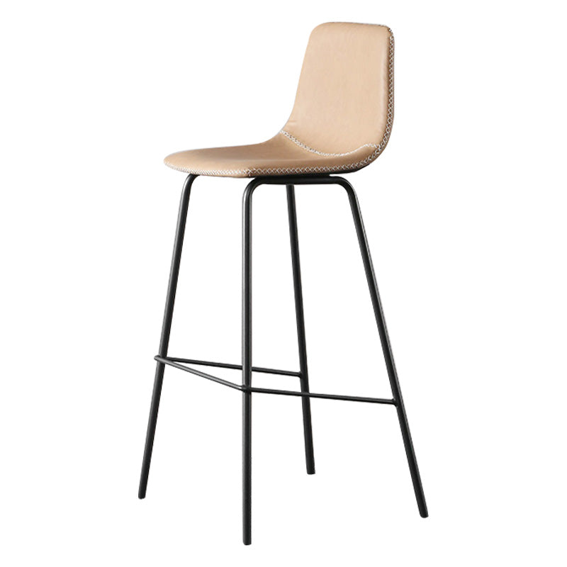 Barhocker aus Kunstleder für den Innenbereich, moderner, armloser Barstuhl mit niedriger Rückenlehne und Eimer