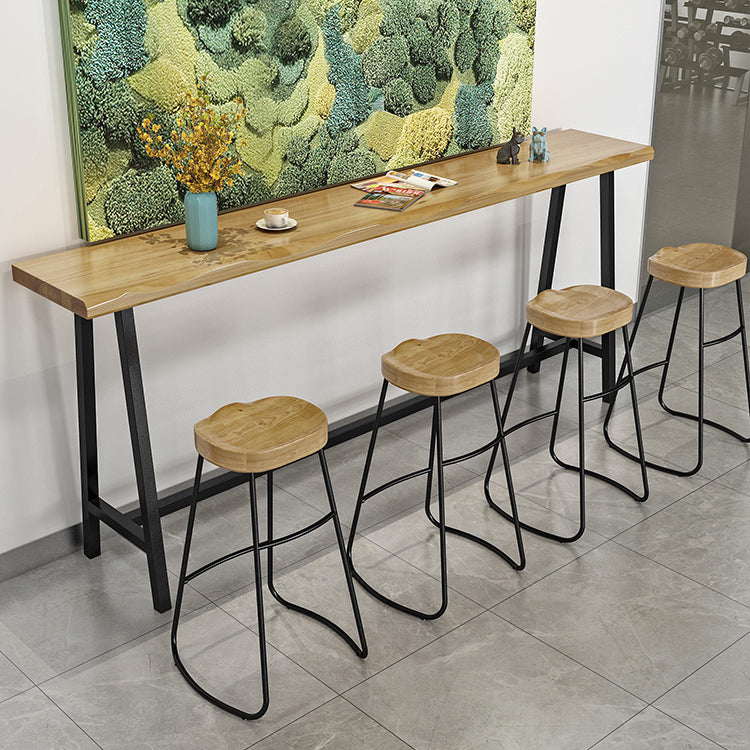 Mesa de comedor de contador interior de madera de madera maciza mesa de comedor especializada mesa de patio en natural