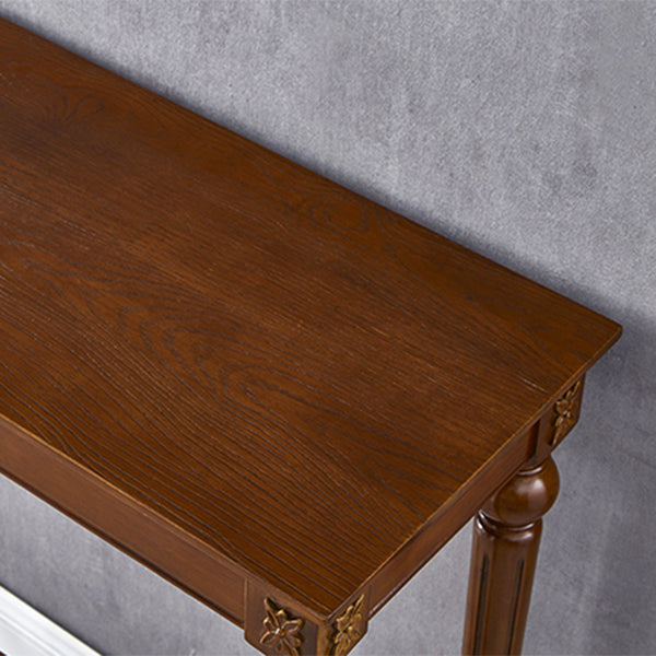 Brown Solid Wood Cocktail Bar Table Rectangle Footrest Indoor Bar/Dinette Table