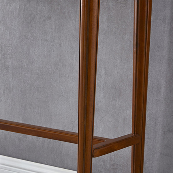 Brown Solid Wood Cocktail Bar Table Rectangle Footrest Indoor Bar/Dinette Table