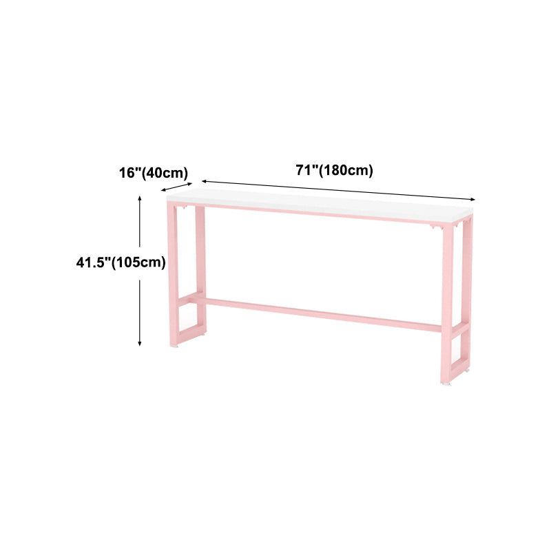 Café und Breakroom Moderne Pub/Stangentisch Rechteck Footstütze Pink Stangenhöhe Pubtisch Tisch