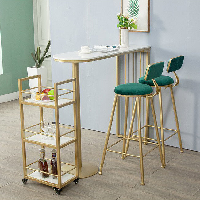 Tavolo da bar in glam in finta pub in marmo in finto tavolo da pranzo in ferro con doppio piedistallo