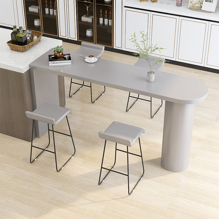 42-inch Height Cocktail Bar Table Industrial Style Wood Rounded Corners Top Bar Table