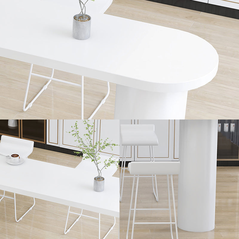 42-inch Height Cocktail Bar Table Industrial Style Wood Rounded Corners Top Bar Table