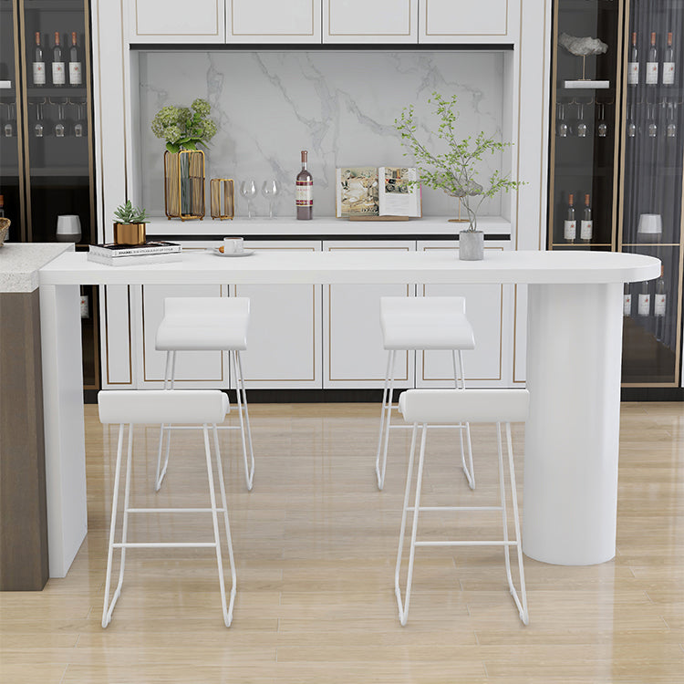 42-inch Height Cocktail Bar Table Industrial Style Wood Rounded Corners Top Bar Table