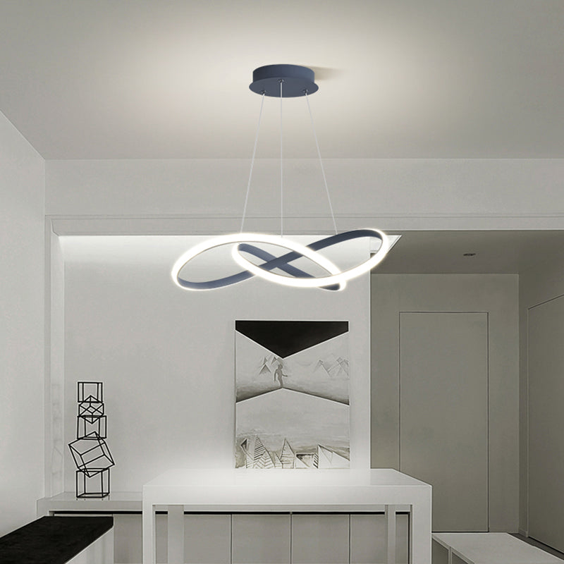 Linear Shape Chandelier Lamp Modern Single Light LED Hanging Light for Bedroom