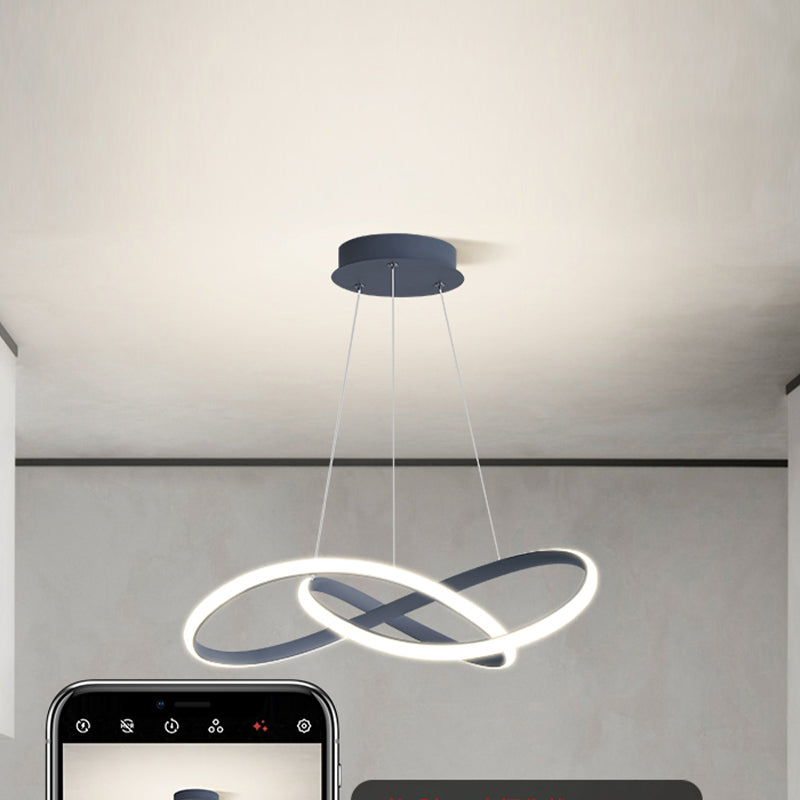 Linear Shape Chandelier Lamp Modern Single Light LED Hanging Light for Bedroom