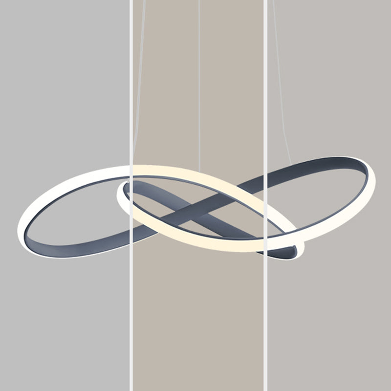 Linear Shape Chandelier Lamp Modern Single Light LED Hanging Light for Bedroom