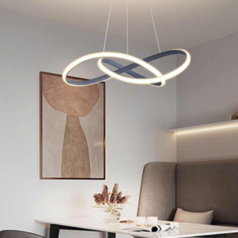 Linear Shape Chandelier Lamp Modern Single Light LED Hanging Light for Bedroom