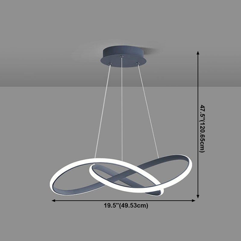 Linear Shape Chandelier Lamp Modern Single Light LED Hanging Light for Bedroom