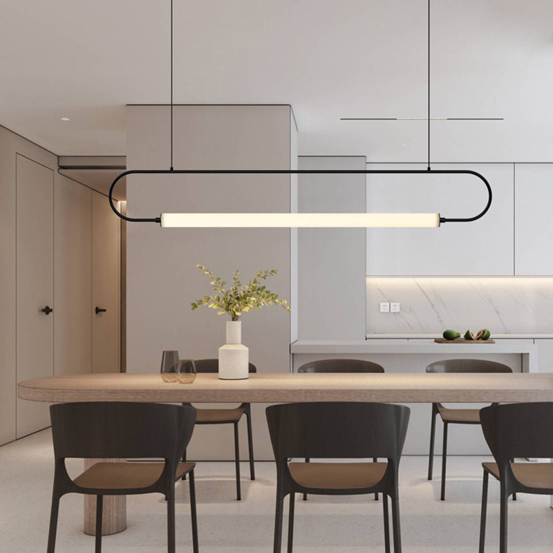 Lineal colgante isla luz contemporánea lámpara de lámpara de metal lámpara para comedor