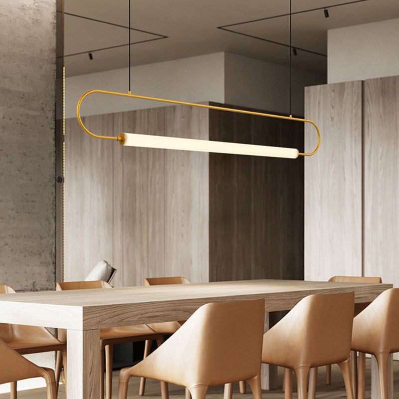 Lineal colgante isla luz contemporánea lámpara de lámpara de metal lámpara para comedor