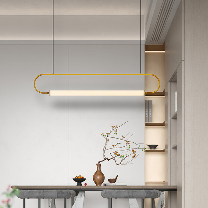 Lineal colgante isla luz contemporánea lámpara de lámpara de metal lámpara para comedor