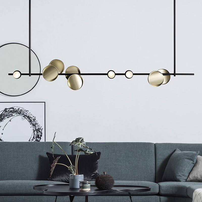 Moderne Geometry Island Light Restaurant Anhängerlampe mit Acrylschatten