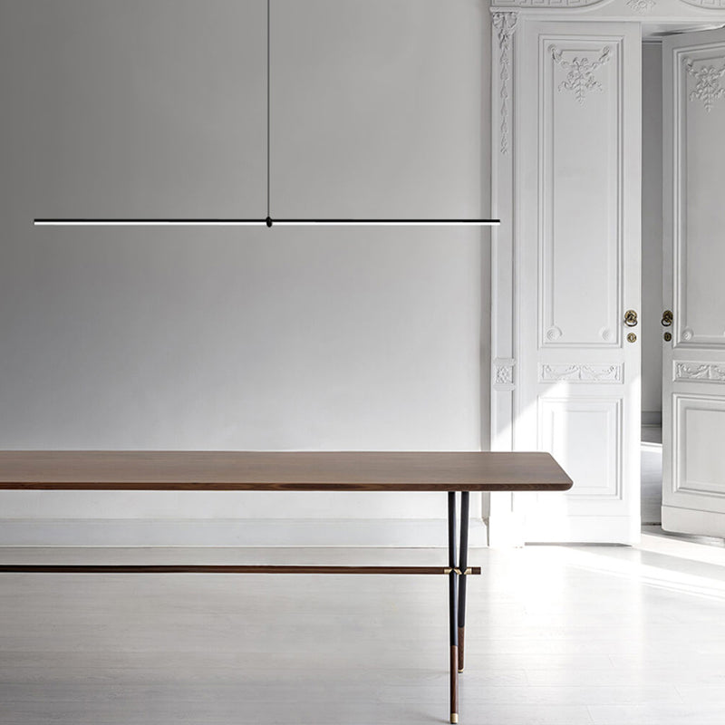 Modern Linear LED Island Light 1-Head Restaurant Pendant Lamp with Acrylic Shade