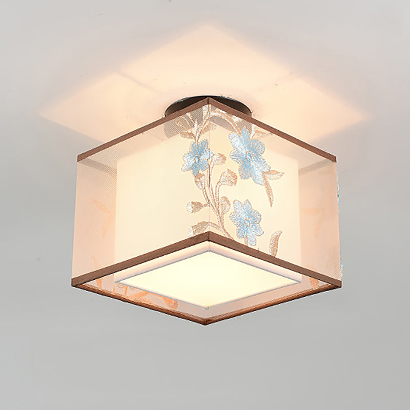 Plafonnier encastré en tissu, plafonnier de Style chinois pour salon