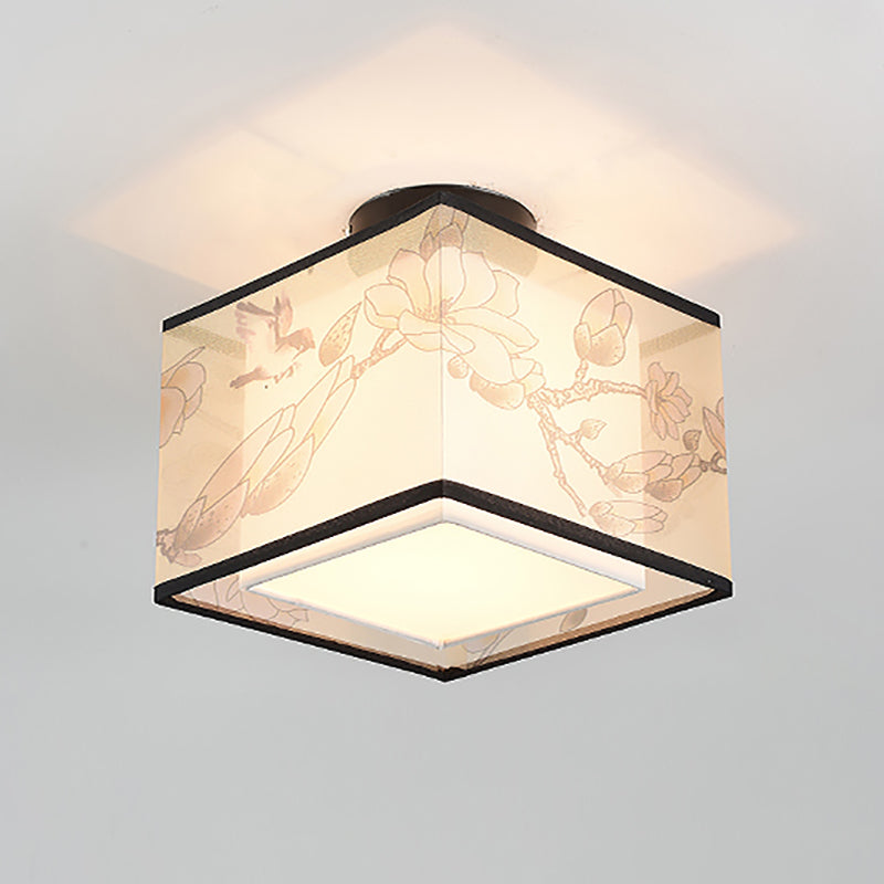 Plafonnier encastré en tissu, plafonnier de Style chinois pour salon