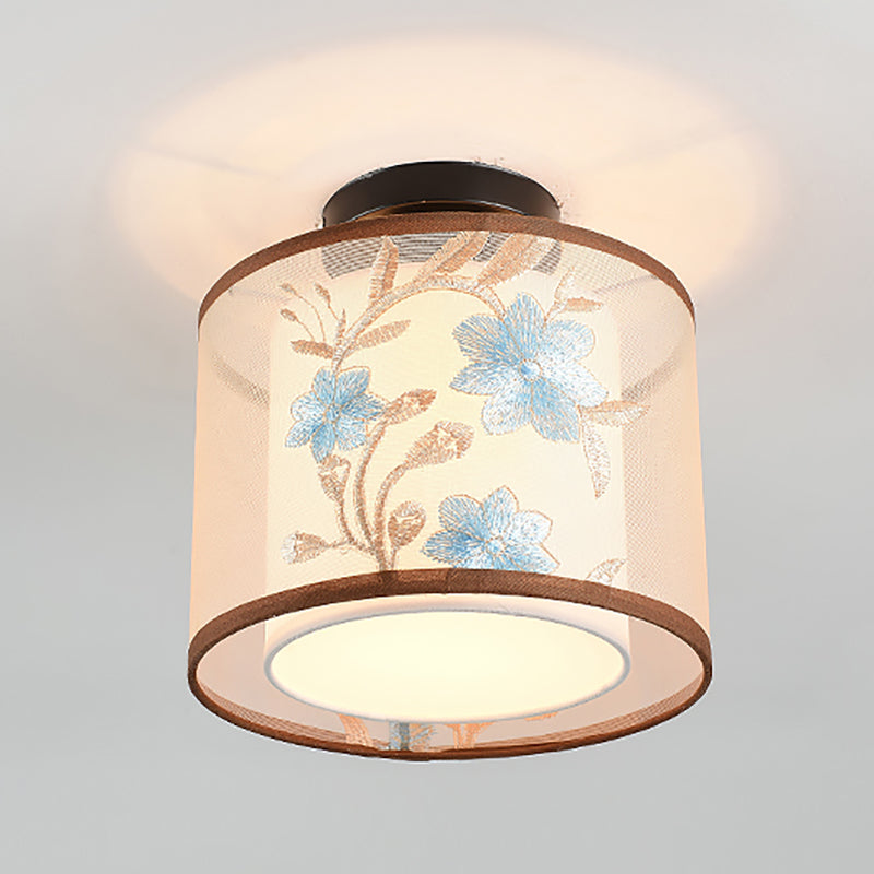 Plafonnier encastré en tissu, plafonnier de Style chinois pour salon