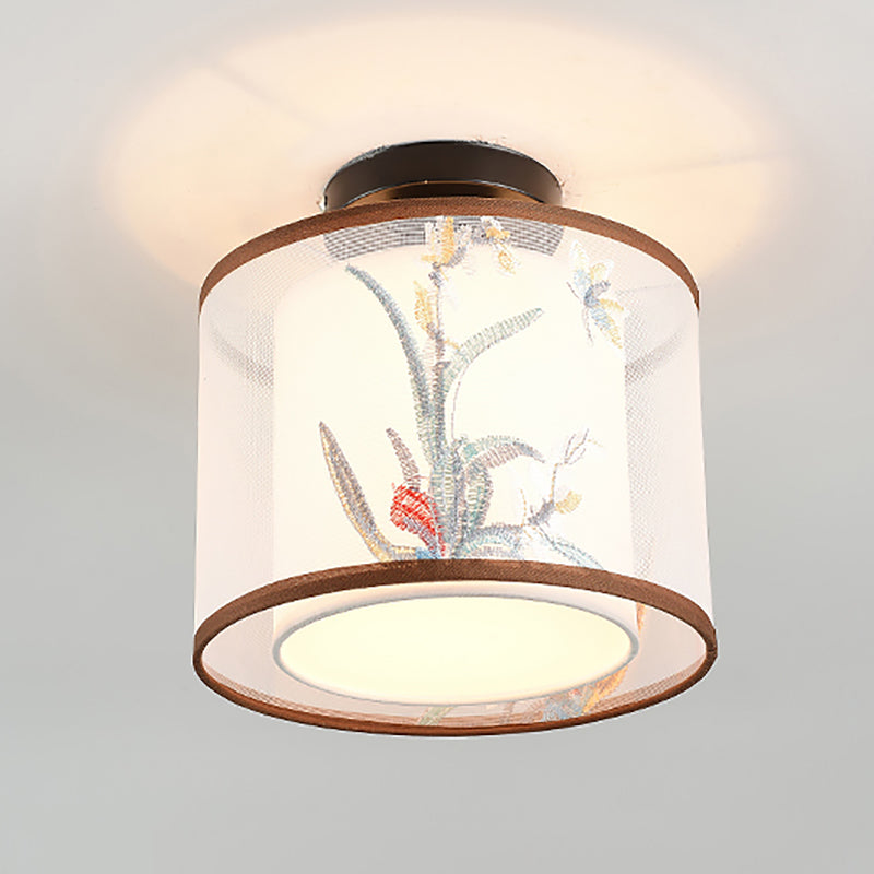 Plafonnier encastré en tissu, plafonnier de Style chinois pour salon