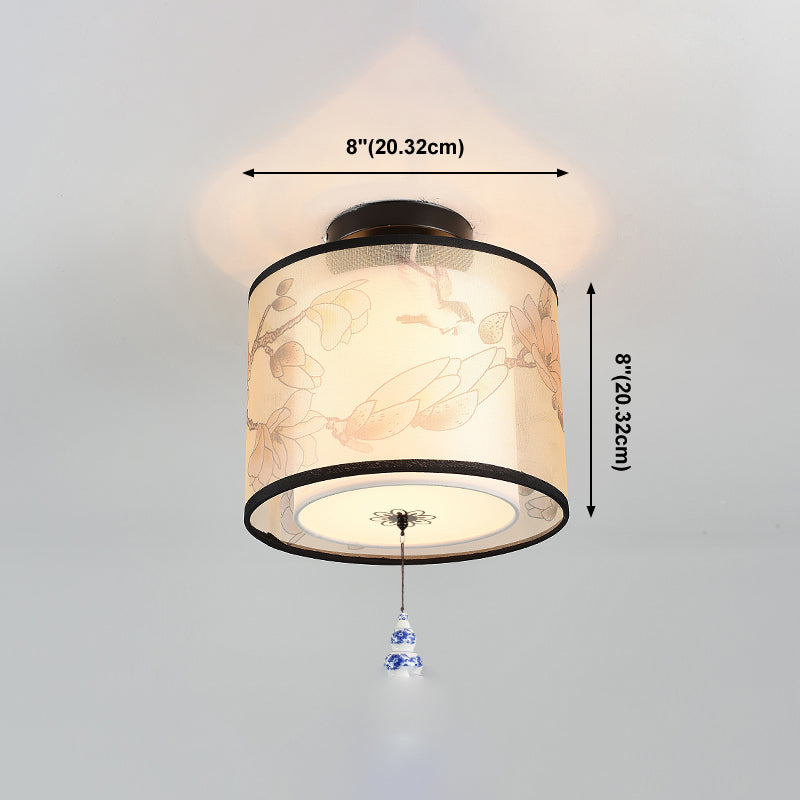 Plafonnier encastré en tissu, plafonnier de Style chinois pour salon