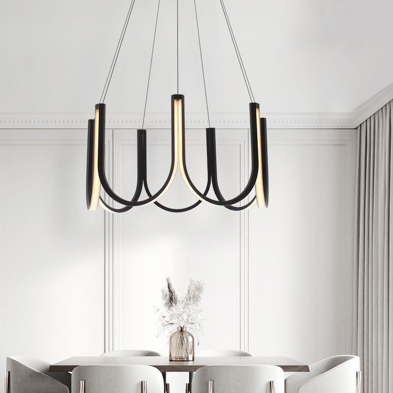 Nordic Aluminum Chandelier Geometric Multi Light Hanging Light for Restaurant