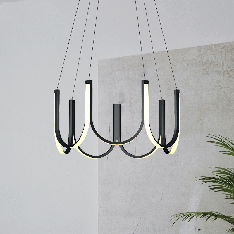 Nordic Aluminum Chandelier Geometric Multi Light Hanging Light for Restaurant
