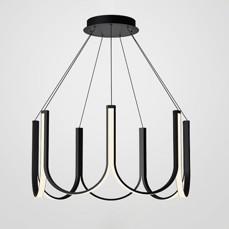 Nordic Aluminum Chandelier Geometric Multi Light Hanging Light for Restaurant