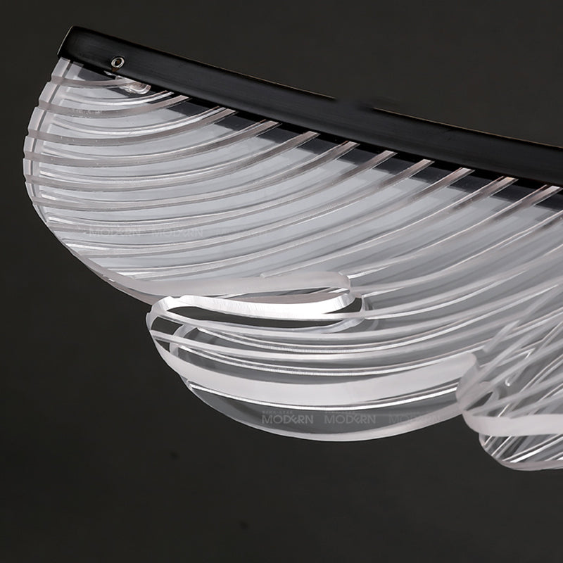 Modern Leaf Island Light 1-Light Restaurant Pendant Lighting Fixtures with Acrylic Shade