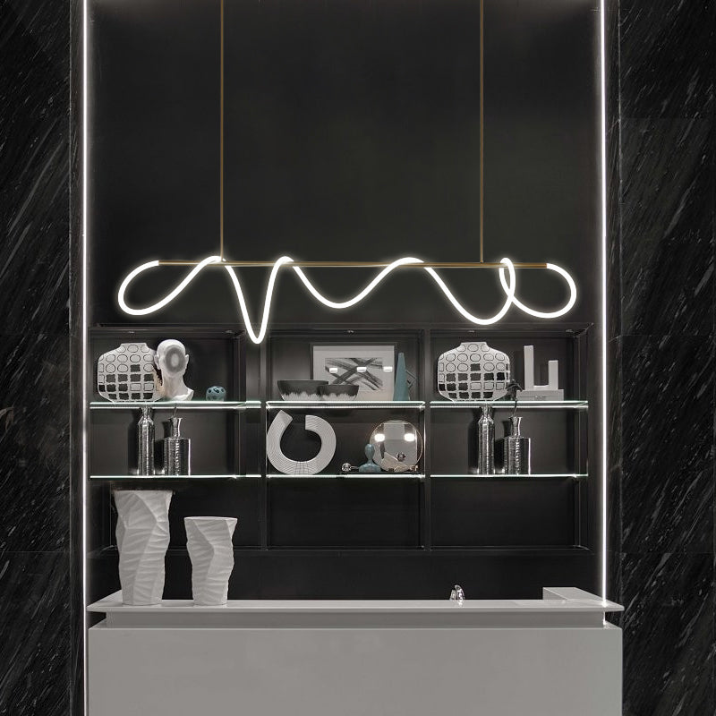 Modern Linear Island Chandelier 1-Light Restaurant Pendant Lighting Fixtures