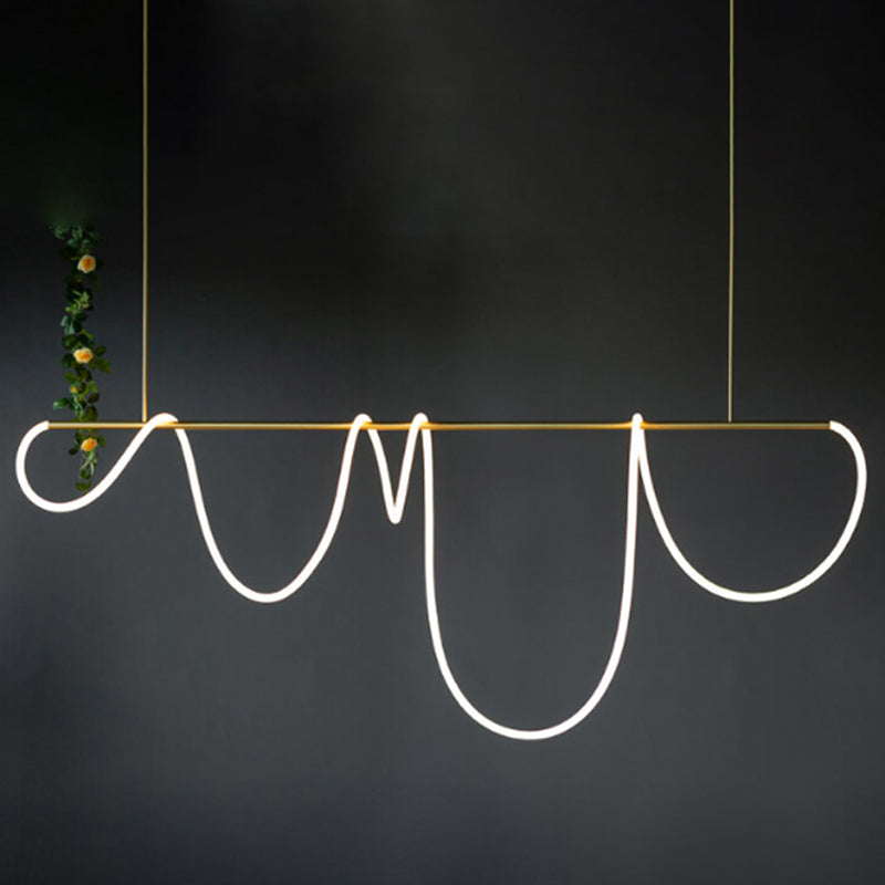 Modern Linear Island Chandelier 1-Light Restaurant Pendant Lighting Fixtures