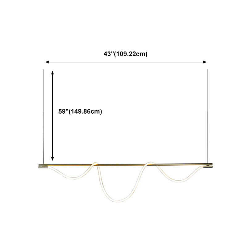 Modern Linear Island Chandelier 1-Light Restaurant Pendant Lighting Fixtures