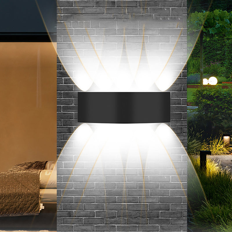 Aluminium -Wandleuchten im nordischen Stil schwarzes Mehrlichtwandlicht für draußen