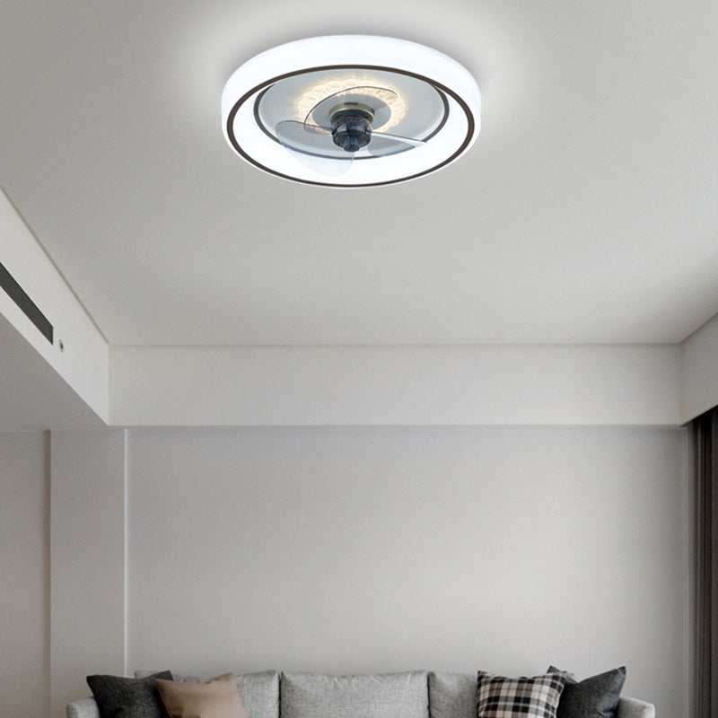 Lampada a ventola a soffitto in metallo in stile semplice per la camera da letto