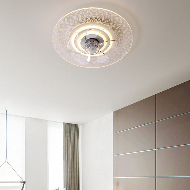 Lampada a ventola a soffitto in metallo in stile semplice per la camera da letto