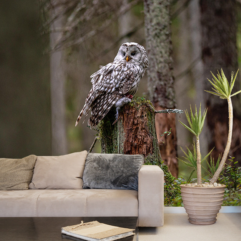 Contemporary Style Wild Animal Mural Mildew Resistant Bedroom Wall Covering