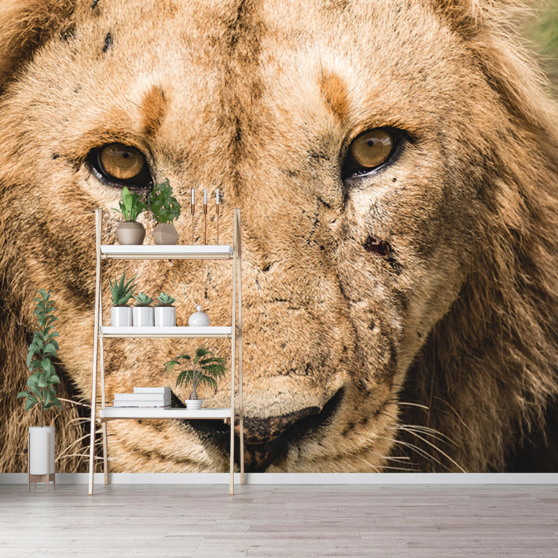 Contemporary Style Wild Animal Mural Mildew Resistant Bedroom Wall Covering