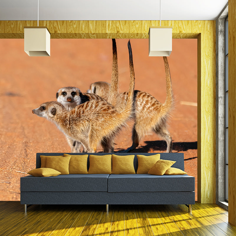Wall Covering Contemporary Style Wild Animal Mural Wallpaper Mildew Resistant