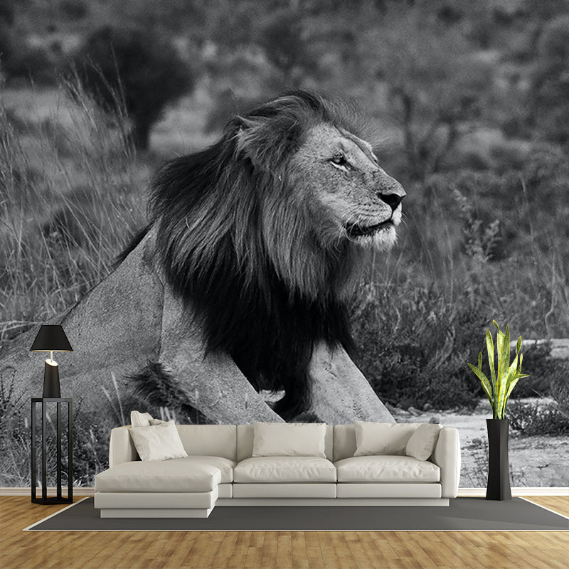 Wall Covering Contemporary Style Wild Animal Mural Wallpaper Mildew Resistant