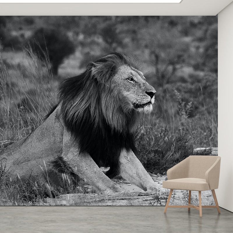 Wall Covering Contemporary Style Wild Animal Mural Wallpaper Mildew Resistant