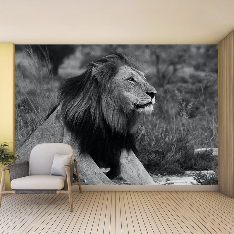 Wall Covering Contemporary Style Wild Animal Mural Wallpaper Mildew Resistant