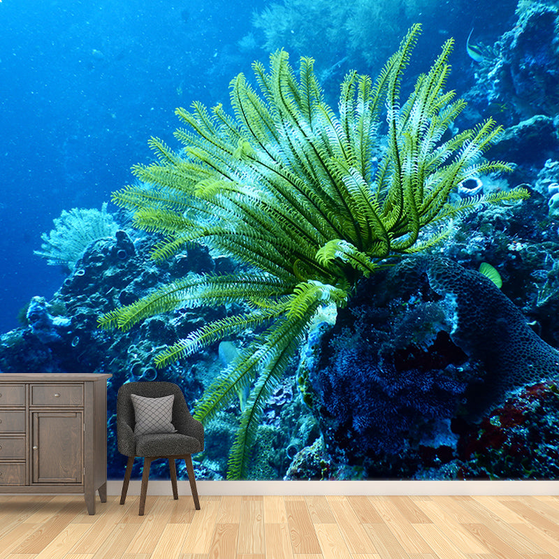 Tropical Beach Style Seabed Mural Mildew Resistant Room Wall Covering