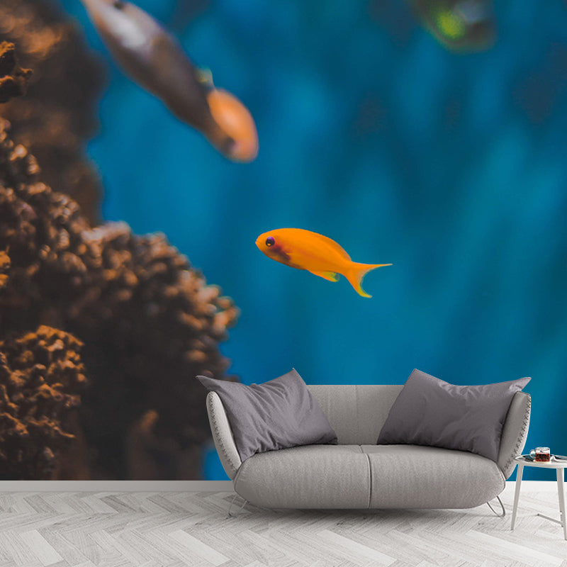 Seabed Tropical Beach Style Mural Mildew Resistant for Bedroom