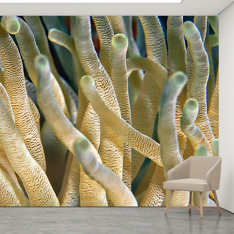 Jellyfish Pattern Tropical Beach Style Seabed Mural Mildew Resistant for Living Room